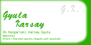 gyula karsay business card